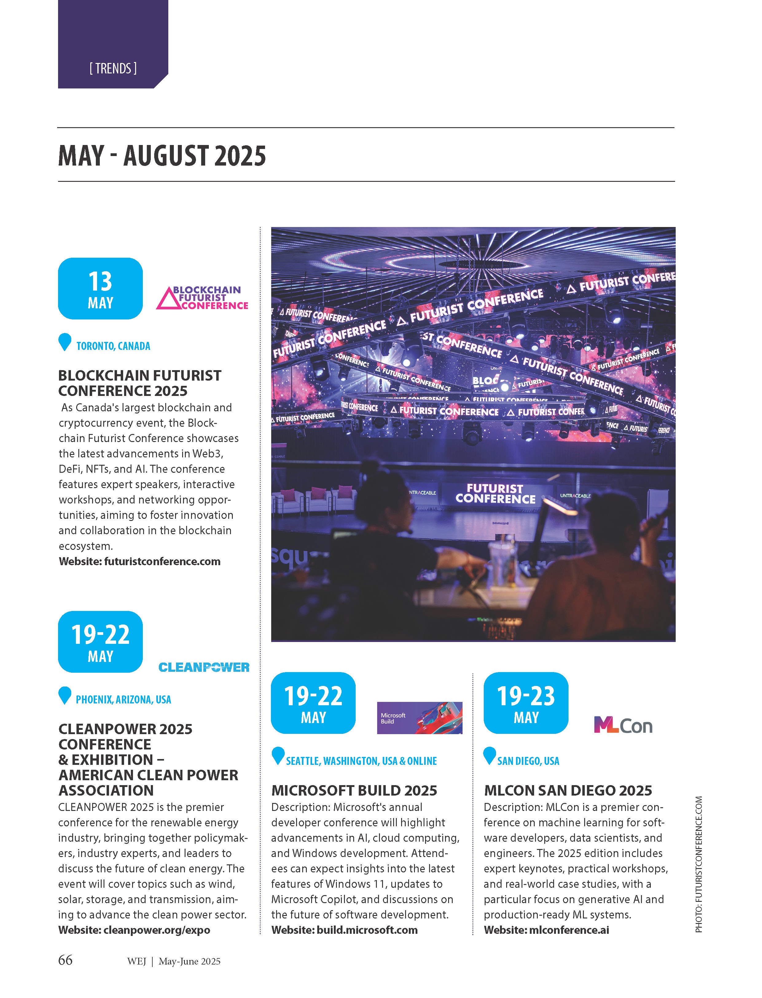 EVENTS: MAY - AUGUST 2025